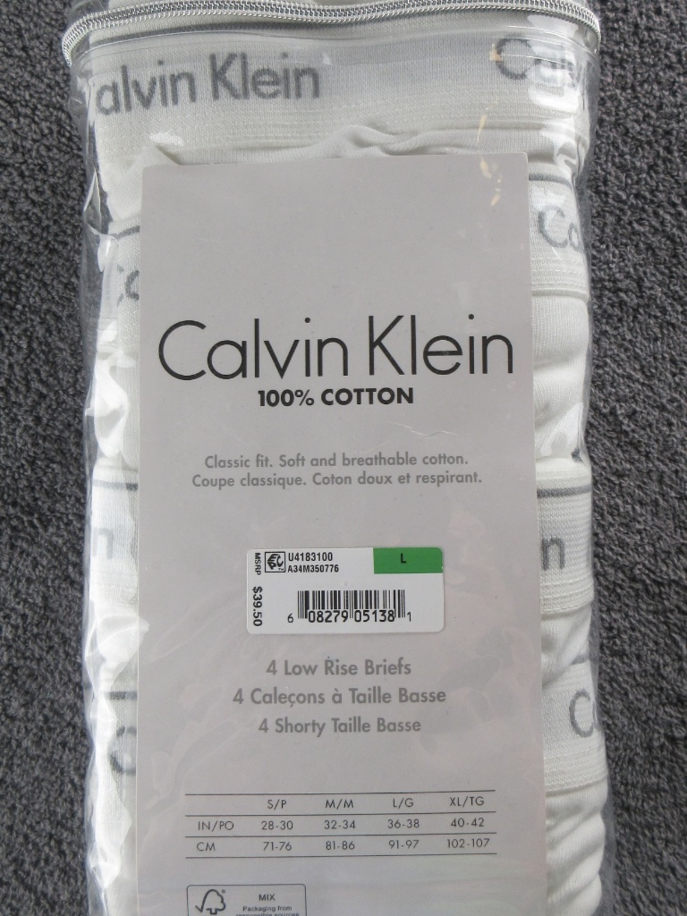 Men's Calvin Klein cotton classics low rise briefs - 4 pack - Picture 2 of 4